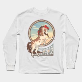 Poppy horse art Long Sleeve T-Shirt